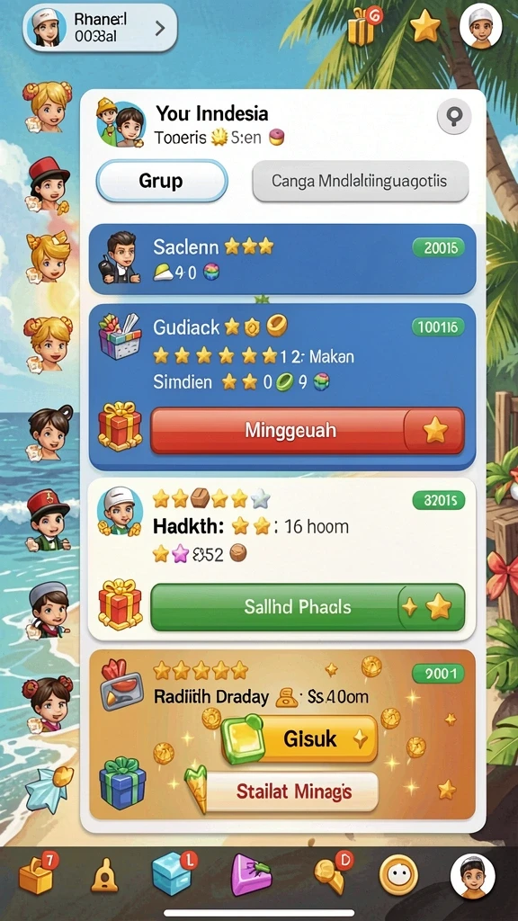 Tangkapan layar ketiga menunjukkan mode multiplayer dengan teman-teman.