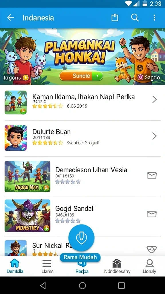 Tampilan menu utama yang menarik dan intuitif.