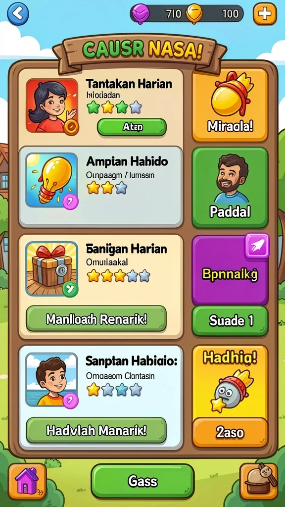 Berbagai karakter menarik untuk dipilih.
