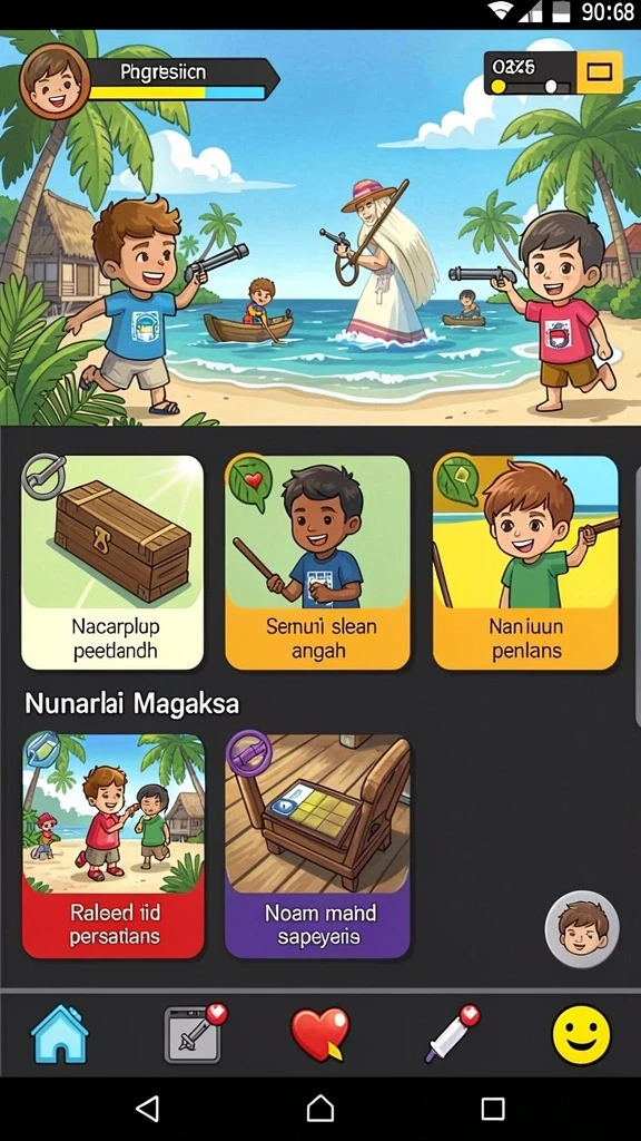 Screenshot kedua menunjukkan misi seru dengan grafis yang menawan.